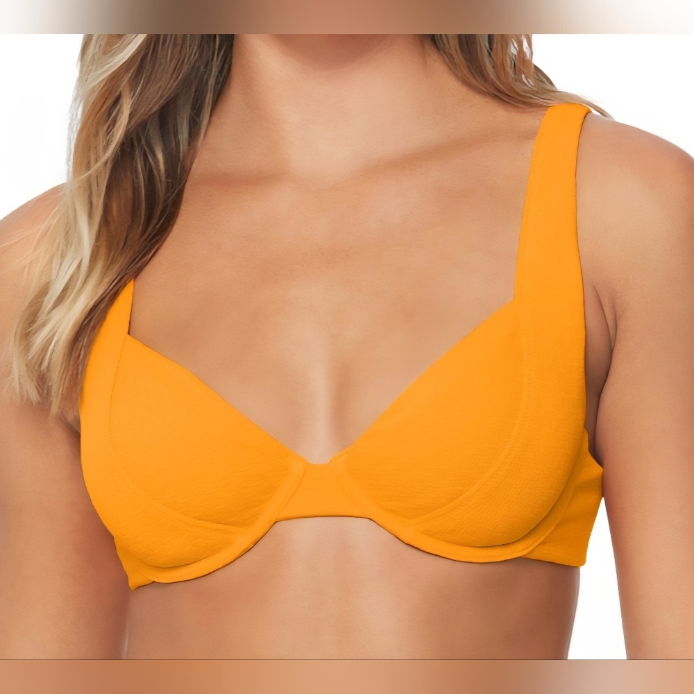 Raisins Juniors' Full Moon Sculpted V- Neck Bikini Top - Orange, Small
